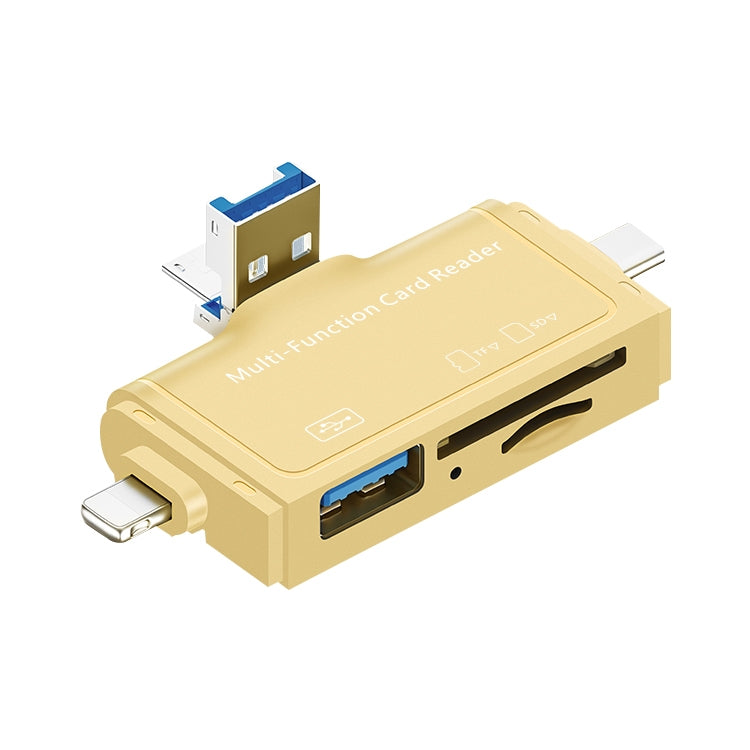 7 In 1 USB 3.0 Card Reader (Gold) by buy2fix