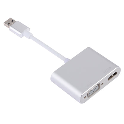 2 in 1 USB 3.0 to HDMI + VGA Adapter(Silver) by buy2fix