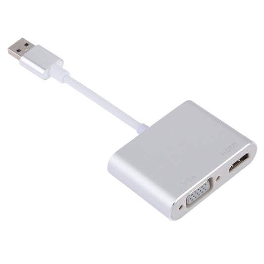 2 in 1 USB 3.0 to HDMI + VGA Adapter(Silver) by buy2fix
