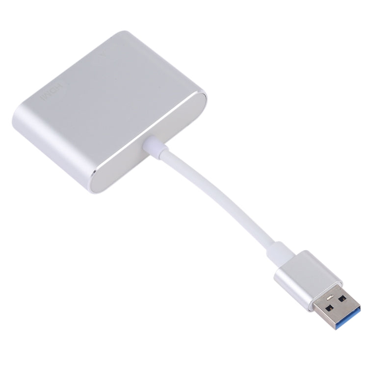 2 in 1 USB 3.0 to HDMI + VGA Adapter(Silver) by buy2fix
