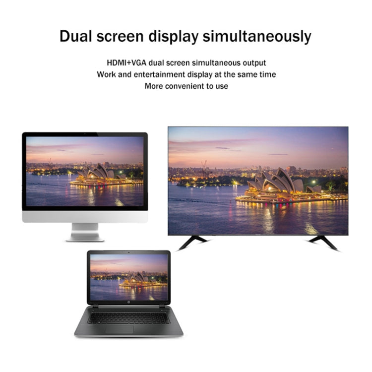 2 in 1 USB 3.0 to HDMI + VGA Adapter(Silver) by buy2fix