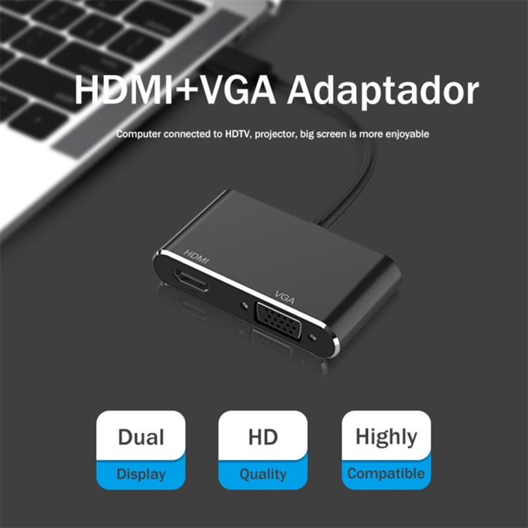 2 in 1 USB 3.0 to HDMI + VGA Adapter(Silver) by buy2fix