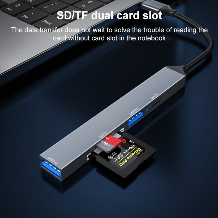 ADS-806C 5 in 1 USB-C / Type-C to USB 3.0 + USB-C / Type-C + SD/TF + USB2.0 HUB Docking Station by buy2fix