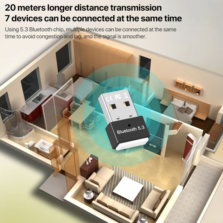 USB External Bluetooth 5.3 Adapter (Black) by buy2fix