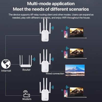 SM-010 Four-antenna 300M Repeater WiFi Wireless Router (US Plug) by buy2fix