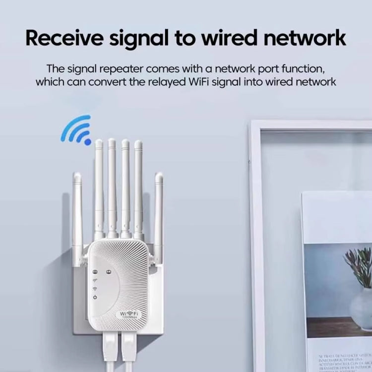 SM-011 Six-antenna 1200M Repeater WiFi Wireless Router (EU Plug) by buy2fix