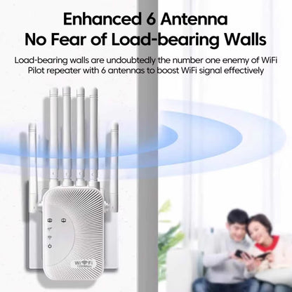 SM-011 Six-antenna 1200M Repeater WiFi Wireless Router (US Plug) by buy2fix