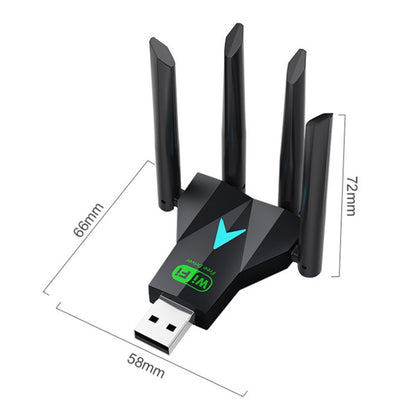 1300Mbps 5G Wireless Network Card Gigabit Dual Band Driver-free USB WiFi Receiver by buy2fix