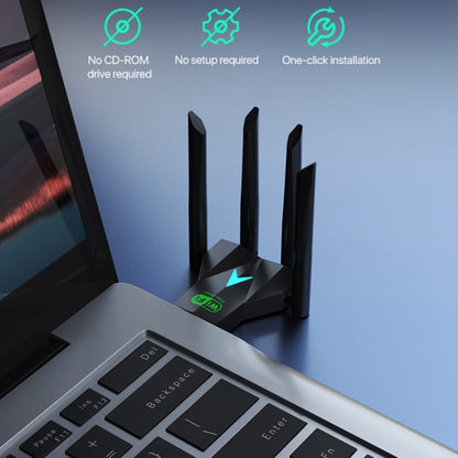 1300Mbps 5G Wireless Network Card Gigabit Dual Band Driver-free USB WiFi Receiver by buy2fix