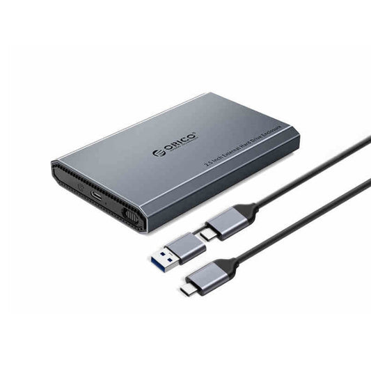 ORICO DD25 C3 2.5 inch Type-C to Type-C and USB Mechanical SSD Enclosure, Supported Capacity: 6TB(Dark Gray) - HDD Enclosure by ORICO | Online Shopping UK | buy2fix