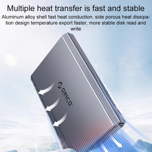 ORICO DD25 C3 2.5 inch Type-C to Type-C and USB Mechanical SSD Enclosure, Supported Capacity: 6TB(Dark Gray) - HDD Enclosure by ORICO | Online Shopping UK | buy2fix