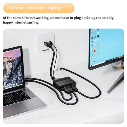 Male RJ45 3 in 1 100M Network Splitter Cable Ethernet Network Coupler by buy2fix