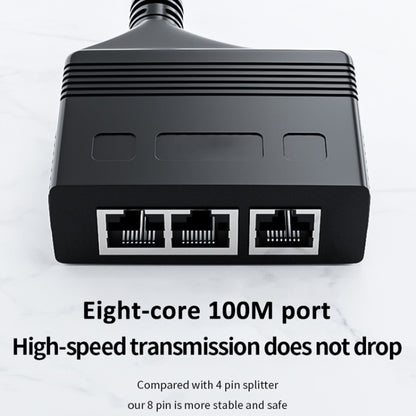 Male RJ45 3 in 1 100M Network Splitter Cable Ethernet Network Coupler by buy2fix