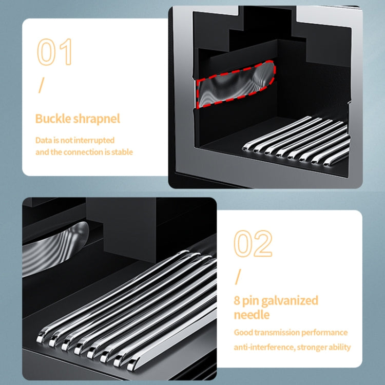 Male RJ45 3 in 1 100M Network Splitter Cable Ethernet Network Coupler by buy2fix