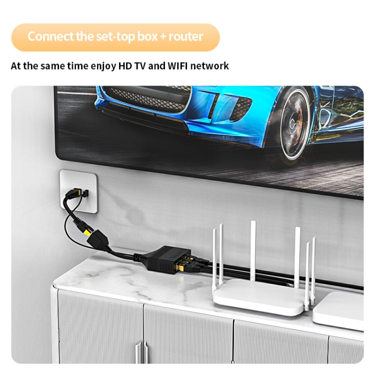 Female RJ45 3 in 1 100M Network Splitter Cable Ethernet Network Coupler by buy2fix