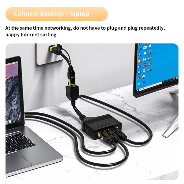 Female RJ45 3 in 1 100M Network Splitter Cable Ethernet Network Coupler by buy2fix