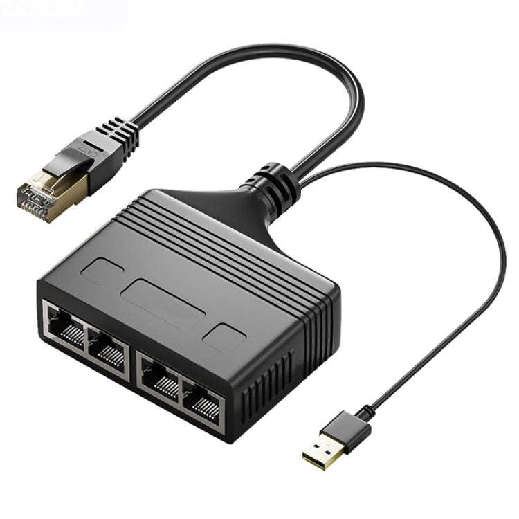 Male RJ45 4 in 1 100M Network Splitter Cable Ethernet Network Coupler by buy2fix