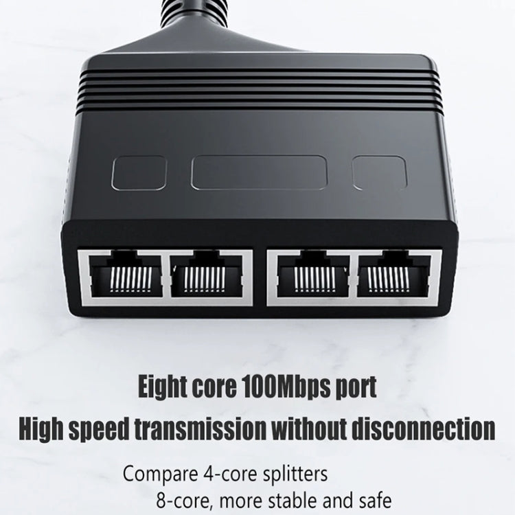 Male RJ45 4 in 1 100M Network Splitter Cable Ethernet Network Coupler by buy2fix