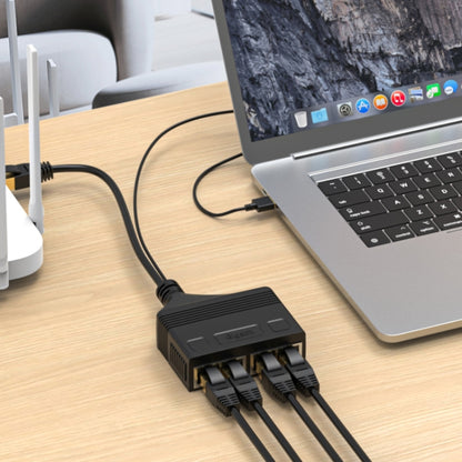 Male RJ45 4 in 1 Gigabit Network Splitter Cable Ethernet Network Coupler by buy2fix