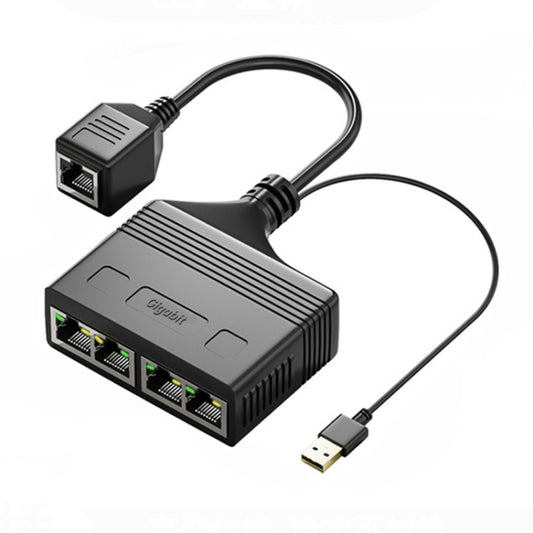 Female RJ45 4 in 1 Gigabit Network Splitter Cable Ethernet Network Coupler by buy2fix
