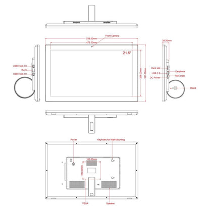 21.5 inch LCD Display Digital Photo Frame, 4GB+32GB, RK3399 up to 2.0GHz, Android 10, Support WiFi & Ethernet & BT - 15 inch Above by buy2fix | Online Shopping UK | buy2fix