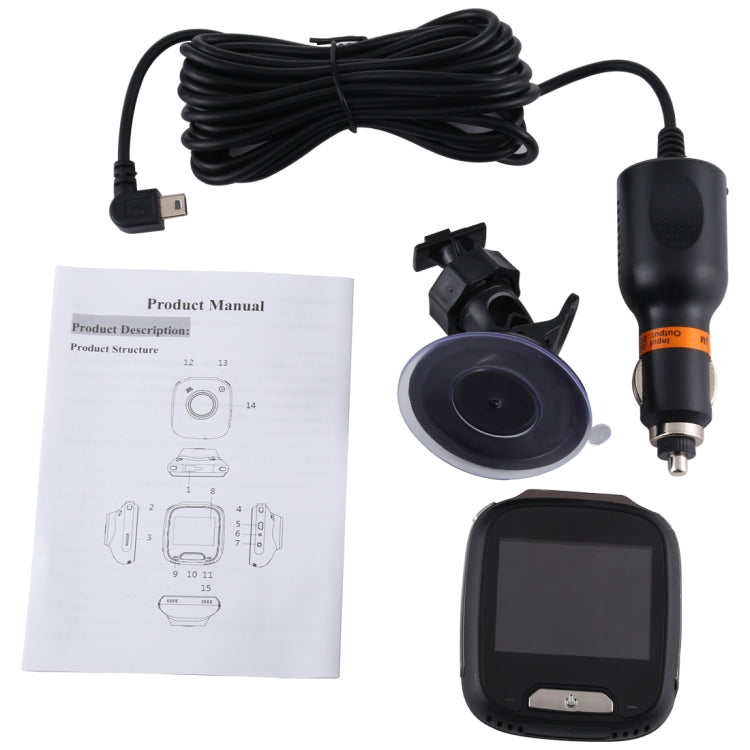 Mini Car DVR Camera Recorder 2.0 inch LCD Screen HD 1080P 170 Degrees Wide Angle Viewing, Support Motion Detection / Infrared Night Vision / TF Card / Mic(Black) by buy2fix