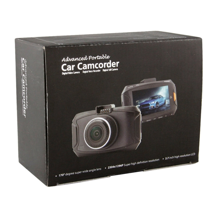 GS90C Car DVR Camera 2.7 inch LCD Screen HD 2304 x 1296P 170 Degree Wide Angle Viewing, Support Motion Detection / TF Card / G-Sensor / HDMI(Black) by buy2fix