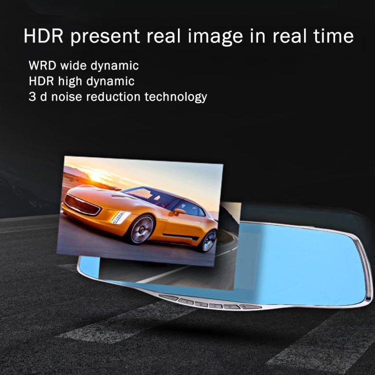 G835 HD 1080P 4.3 inch Screen Display Rearview Mirror Vehicle DVR, Generalplus 2248, 2 Cameras 170 Degree Wide Angle Viewing, Support HDR Recording / Motion Detection Function by buy2fix