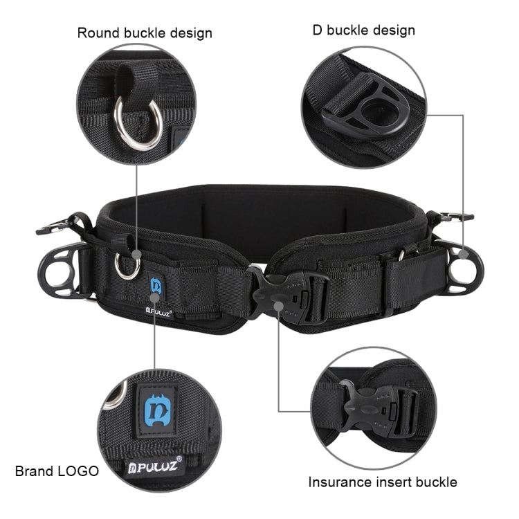 PULUZ 2 in 1 Multi-functional Bundle Waistband Strap + Double Shoulders Strap Kits with Hook for SLR / DSLR Cameras by PULUZ