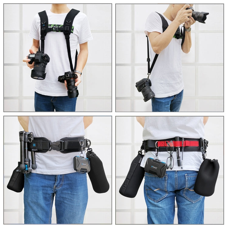 PULUZ 2 in 1 Multi-functional Bundle Waistband Strap + Double Shoulders Strap Kits with Hook for SLR / DSLR Cameras by PULUZ