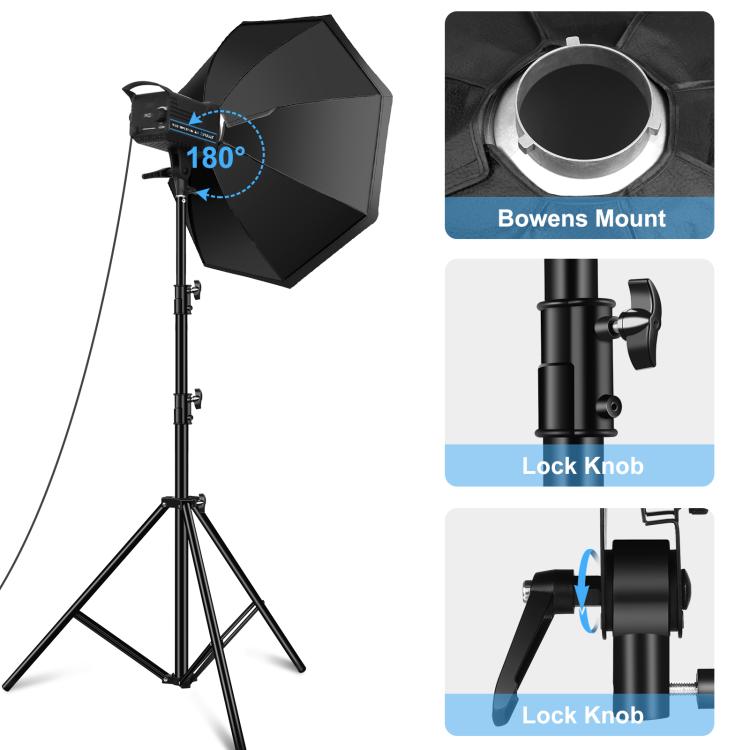 PULUZ 120W Photo Studio Strobe Flash Light Kit with Softbox Reflector & Tripod(US Plug) - Shoe Mount Flashes by PULUZ | Online Shopping UK | buy2fix