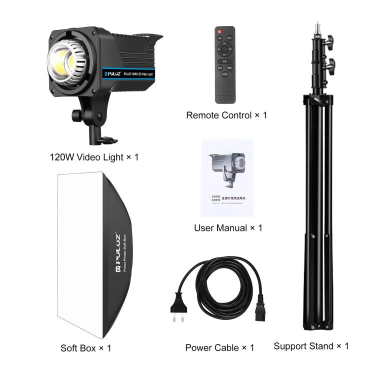 PULUZ 120W Photo Studio Strobe Flash Light Kit with Softbox Reflector & Tripod(EU Plug) - Shoe Mount Flashes by PULUZ | Online Shopping UK | buy2fix