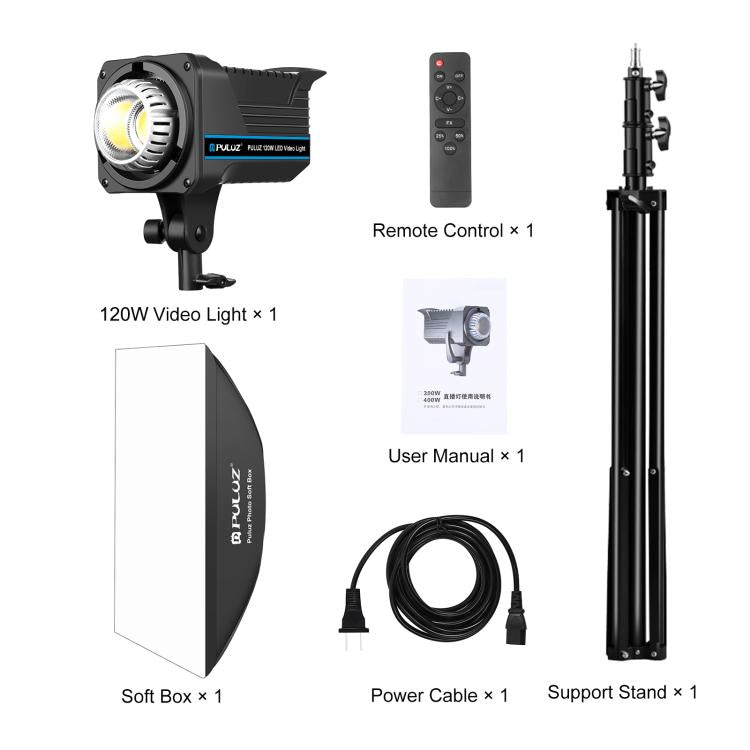 PULUZ 120W Photo Studio Strobe Flash Light Kit with Softbox Reflector & Tripod(US Plug) - Shoe Mount Flashes by PULUZ | Online Shopping UK | buy2fix