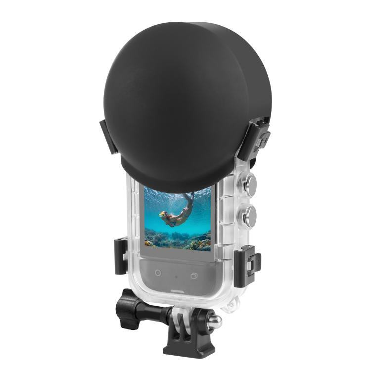 For Insta360 X5 PULUZ 60m Waterproof Sealed Diving Case with Silicone Lens Cover (Black) - Case & Bags by PULUZ | Online Shopping UK | buy2fix