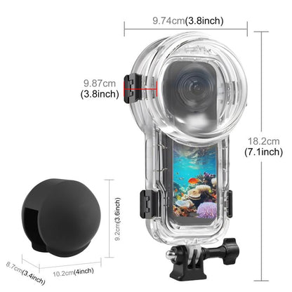 For Insta360 X5 PULUZ 60m Waterproof Sealed Diving Case with Silicone Lens Cover (Black) - Case & Bags by PULUZ | Online Shopping UK | buy2fix