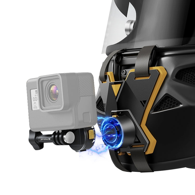 PULUZ Magnetic Quick Release Motorcycle Helmet Chin Strap Mount (Black) by PULUZ