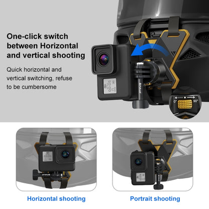 PULUZ Magnetic Quick Release Motorcycle Helmet Chin Strap Mount (Black) by PULUZ