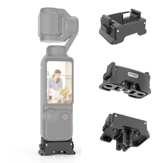 For DJI Osmo Pocket 4P / 4 / 3 PULUZ Plastic Quick-Release Charging Adapter Base (Black)