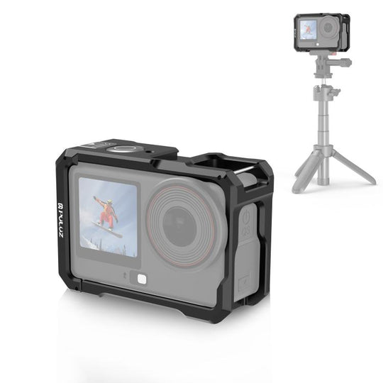 For DJI Osmo Action 6 PULUZ Metal Cage Frame with Cold Shoe (Black)