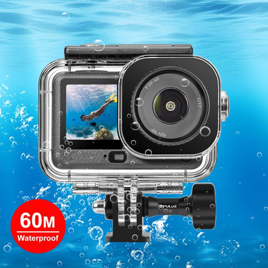 For DJI Osmo Action 6 PULUZ 60m Waterproof Diving Housing Case with Invisible Adapter & Long Screw (Transparent)