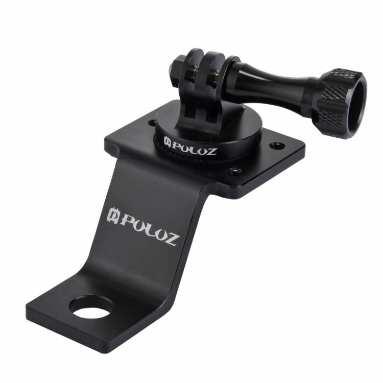 PULUZ Aluminum Alloy Motorcycle Fixed Holder Mount with Tripod Adapter & Screw for GoPro, Insta360, DJI and Other Action Cameras(Black) - Holder by PULUZ | Online Shopping UK | buy2fix