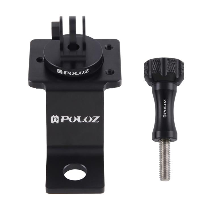 PULUZ Aluminum Alloy Motorcycle Fixed Holder Mount with Tripod Adapter & Screw for GoPro, Insta360, DJI and Other Action Cameras(Black) - Holder by PULUZ | Online Shopping UK | buy2fix
