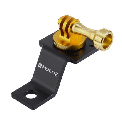 PULUZ Aluminum Alloy Motorcycle Fixed Holder Mount with Tripod Adapter & Screw for GoPro, Insta360, DJI and Other Action Cameras(Gold) - Holder by PULUZ | Online Shopping UK | buy2fix