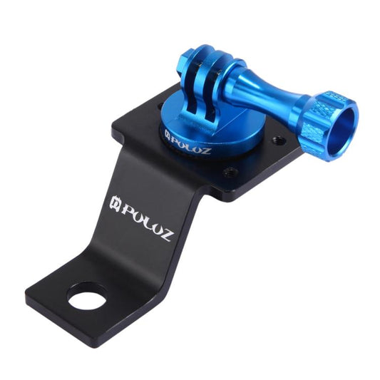 PULUZ Aluminum Alloy Motorcycle Fixed Holder Mount with Tripod Adapter & Screw for GoPro, Insta360, DJI and Other Action Cameras(Blue) - Holder by PULUZ | Online Shopping UK | buy2fix