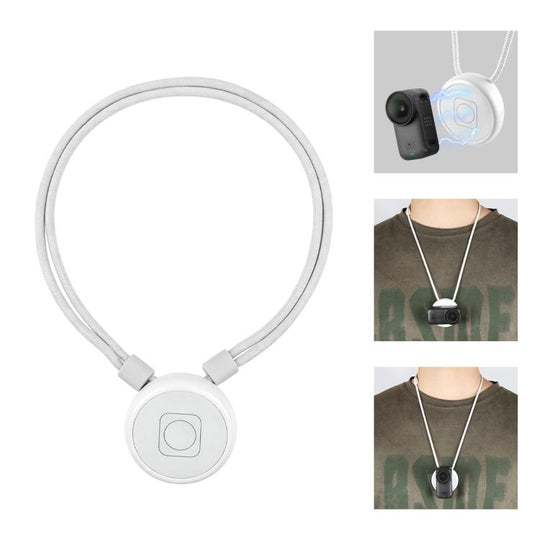 For DJI Osmo Nano / Insta360 Go 3 / GO 3S PULUZ Upgraded Magnetic Pendant Holder Quick Release Neck Strap (White)