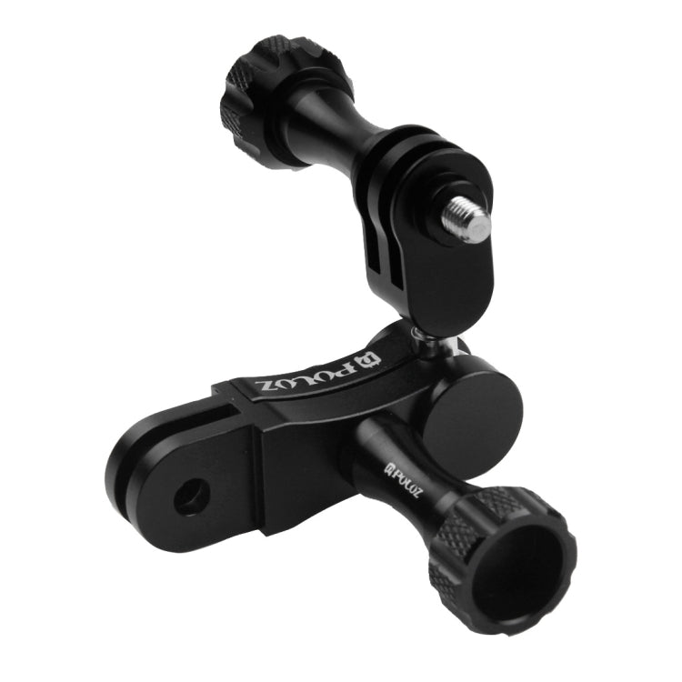 PULUZ CNC Aluminum Ball Joint Mount with 2 Long Screws for GoPro, Insta360, DJI and Other Action Cameras(Black) - Connection Mount by PULUZ | Online Shopping UK | buy2fix