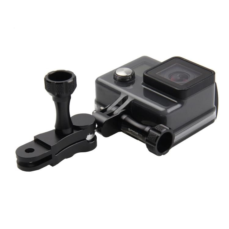 PULUZ CNC Aluminum Ball Joint Mount with 2 Long Screws for GoPro, Insta360, DJI and Other Action Cameras(Black) - Connection Mount by PULUZ | Online Shopping UK | buy2fix