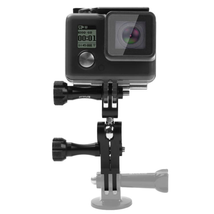 PULUZ CNC Aluminum Ball Joint Mount with 2 Long Screws for GoPro, Insta360, DJI and Other Action Cameras(Black) - Connection Mount by PULUZ | Online Shopping UK | buy2fix