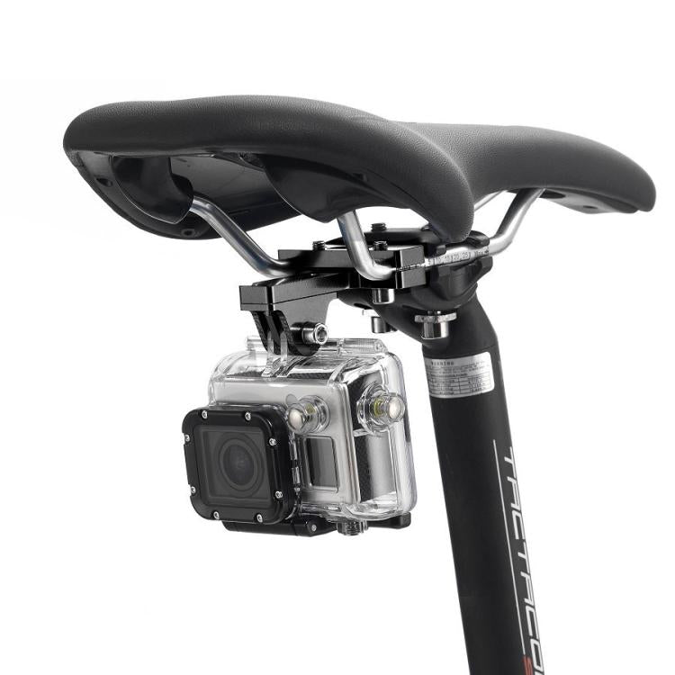 PULUZ Aluminium Alloy Bike Seat Cushion Mount for GoPro, Insta360, DJI and Other Action Cameras(Black) - Bicycle Handlebar Mount by PULUZ | Online Shopping UK | buy2fix