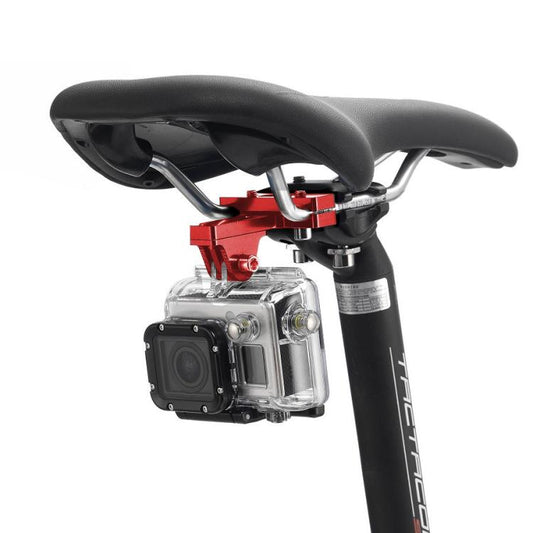 PULUZ Aluminium Alloy Bike Seat Cushion Mount for for GoPro, Insta360, DJI and Other Action Cameras(Red) - Bicycle Handlebar Mount by PULUZ | Online Shopping UK | buy2fix